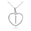 MINET Stříbrný náhrdelník písmeno v srdíčku "I" se zirkony
