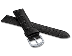 Černý prošitý řemínek CROCO - 20