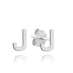 MINET Strieborné náušnice písmeno "J"