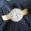 Zlaté dámské hodinky MINET PRAGUE Gold Flower Mesh MWL5144