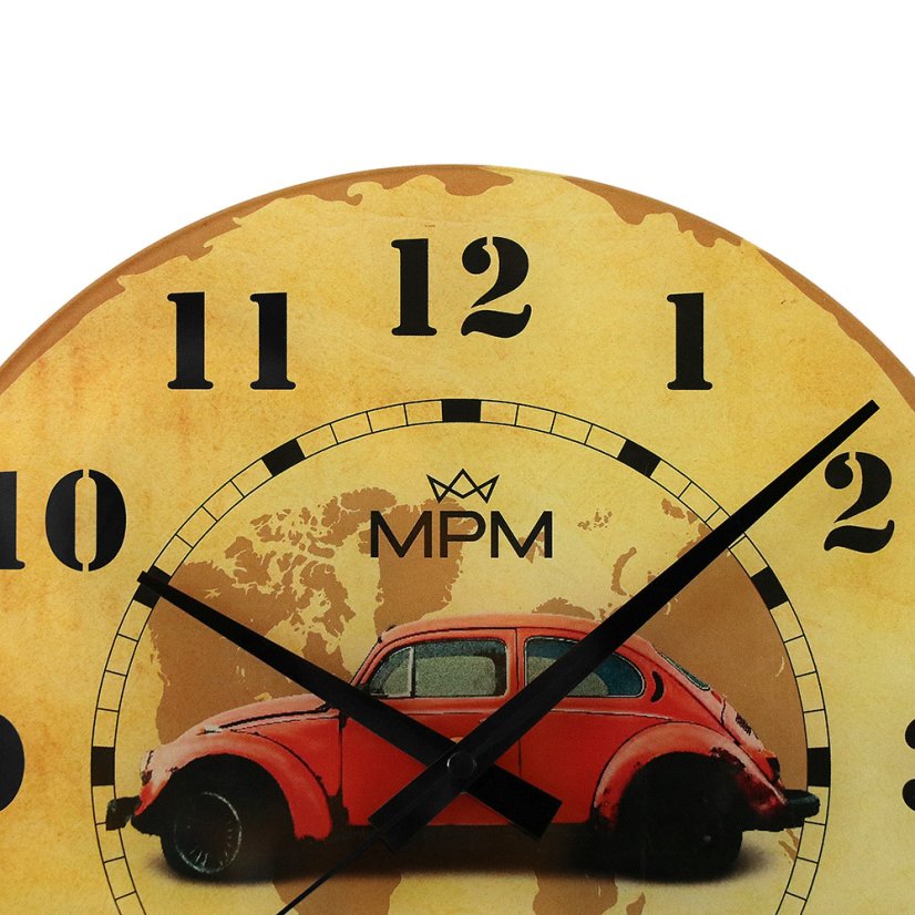 Nástěnné hodiny s tichým chodem MPM retro - E09.4467