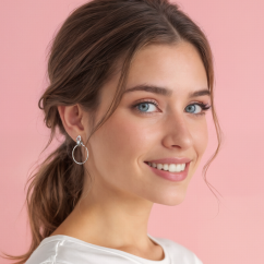 MINET Moderní stříbrné náušnice kruhy