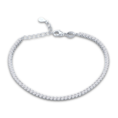 MINET Strieborný tenisový náramok s bielymi zirkónmi