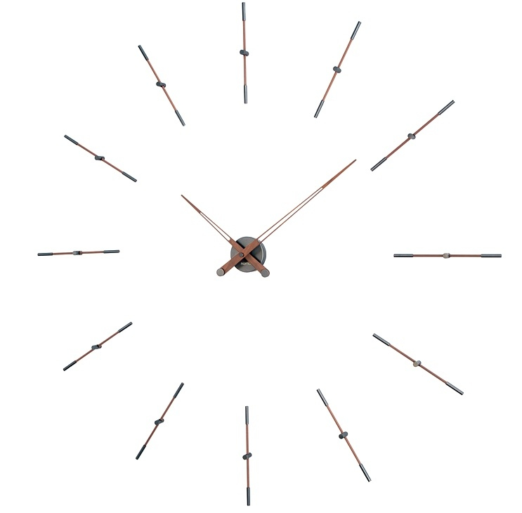 Dizajnové nástenné hodiny Nomon Merlin Walnut Graphite 125cm