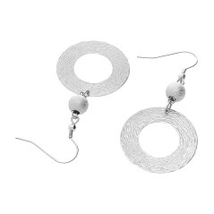 Nerezové náušnice 6118 - stříbrné barvy - SER.6118