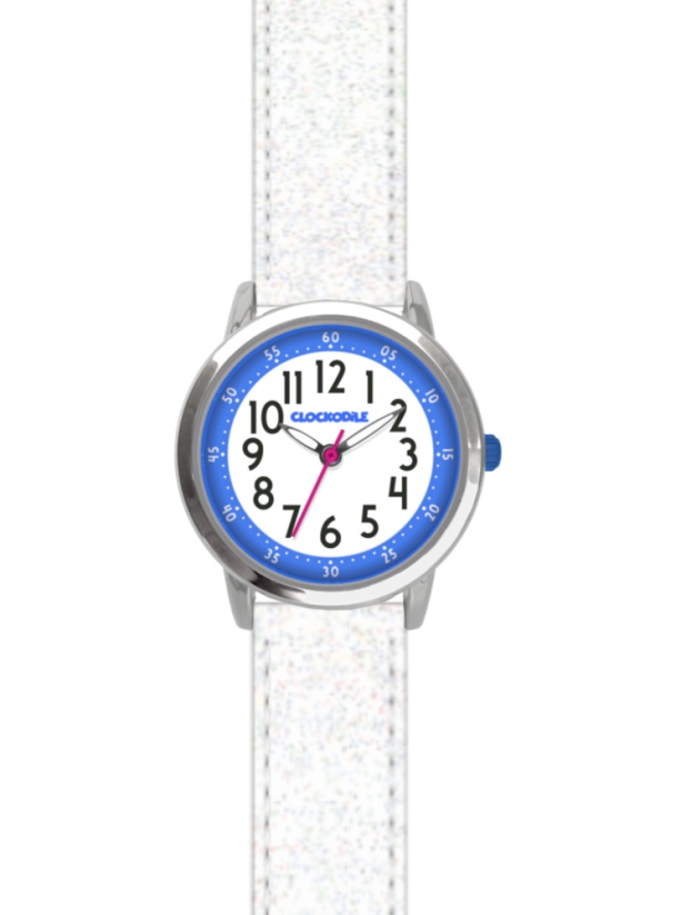 CLOCKODILE Biele trblietavé dievčenské detské hodinky SPARKLE