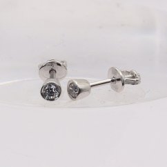 Zlaté náušnice z bílého zlata se zirkony MT91W (585/1000) 0.9 g