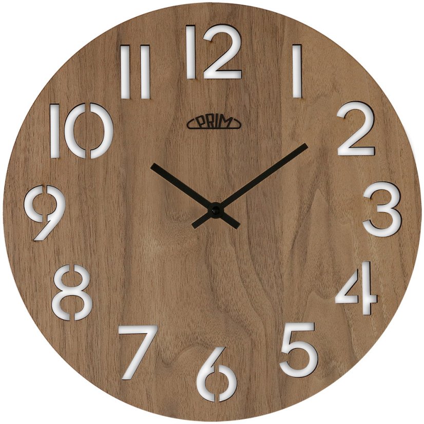 Nástenné hodiny s tichým chodom PRIM Authentic Veneer - C - E07P.4242.54