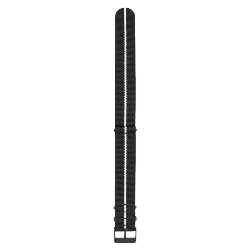 Textilní řemínek na hodinky PRIM Tritium RD.13238 (22 mm) - černý/bílý - RD.13238.2220.9000.L1