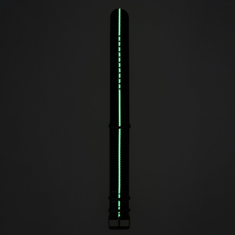 Textilní řemínek na hodinky PRIM Tritium RD.13238 (22 mm) - černý/bílý - RD.13238.2220.9000.L1