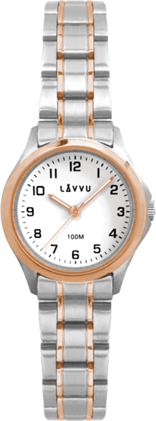 Dámské hodinky LAVVU ARENDAL Original Rose Gold Bicolor s vodotěsností 100M  LWL5024