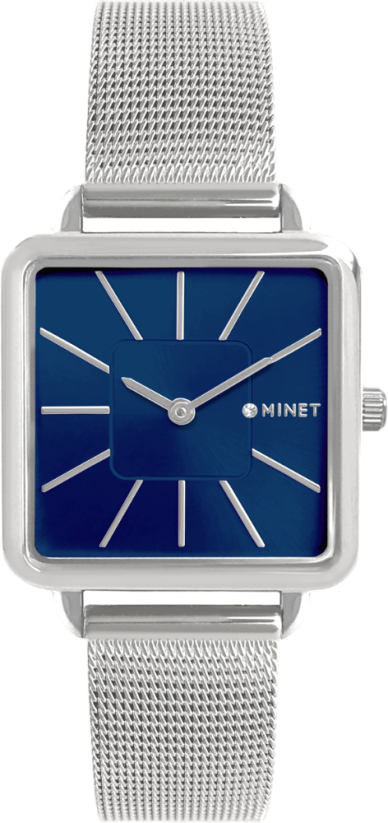 Stříbrno-modré dámské hodinky MINET OXFORD SILVER BLUE MESH  MWL5124