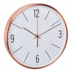 TFA 60.3534.51 - Rádiovo riadené nástenné hodiny s tichým chodom vo farbe medi
