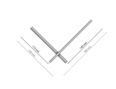 Strieborné rovné hliníkové ručičky na hodiny 145 mm | 113 mm