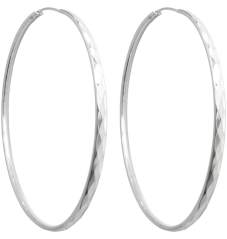 MINET Broušené stříbrné náušnice KRUHY 7 cm