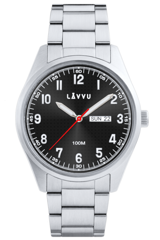 LAVVU Oceľové pánske hodinky FOSEN Dark Grey