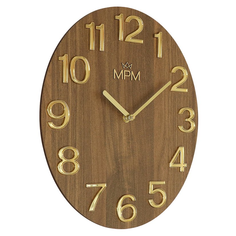 Nástenné hodiny s tichým chodom MPM Timber Simplicity - B - E07M.4222.5480