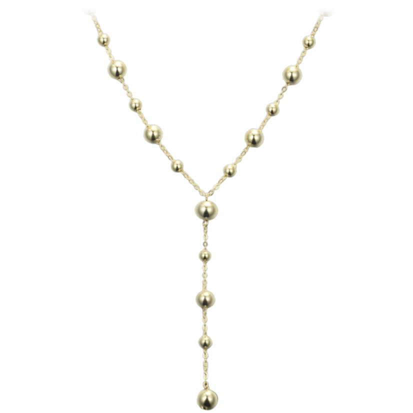 MINET Elegantný pozlátený strieborný náhrdelník s guličkami
