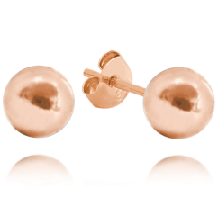 MINET Rose gold strieborné náušnice GULIČKY 8 mm