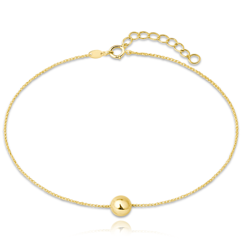 MINET Zlatý náramek s kuličkou Au 585/1000 0,65g MINET Zlatý náramek s kuličkou Au 585/1000 0,65g