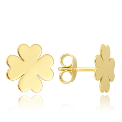 MINET Zlaté náušnice štvorlístky Au 585/1000 0,70 g