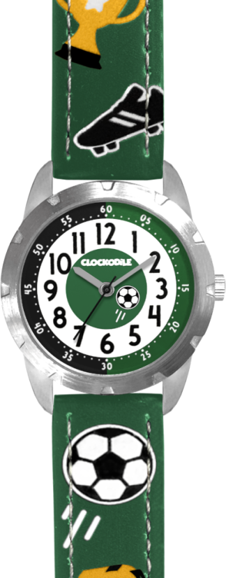 CLOCKODILE Svítící zelené chlapecké hodinky FOTBAL