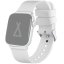LAVVU Bílý silikonový řemínek na hodinky - stříbrný konektor pro APPLE WATCH 38-40 mm