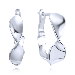 MINET Moderné strieborné krútené náušnice