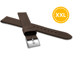 LAVVU XXL Prodloužený prošitý tmavě hnědý řemínek SPORT z luxusní kůže Top Grain - 20 XXL