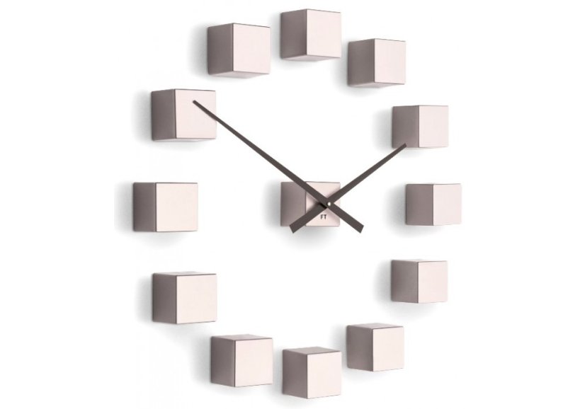 Dizajnové nástenné nalepovacie hodiny Future Time FT3000PI Cubic pink