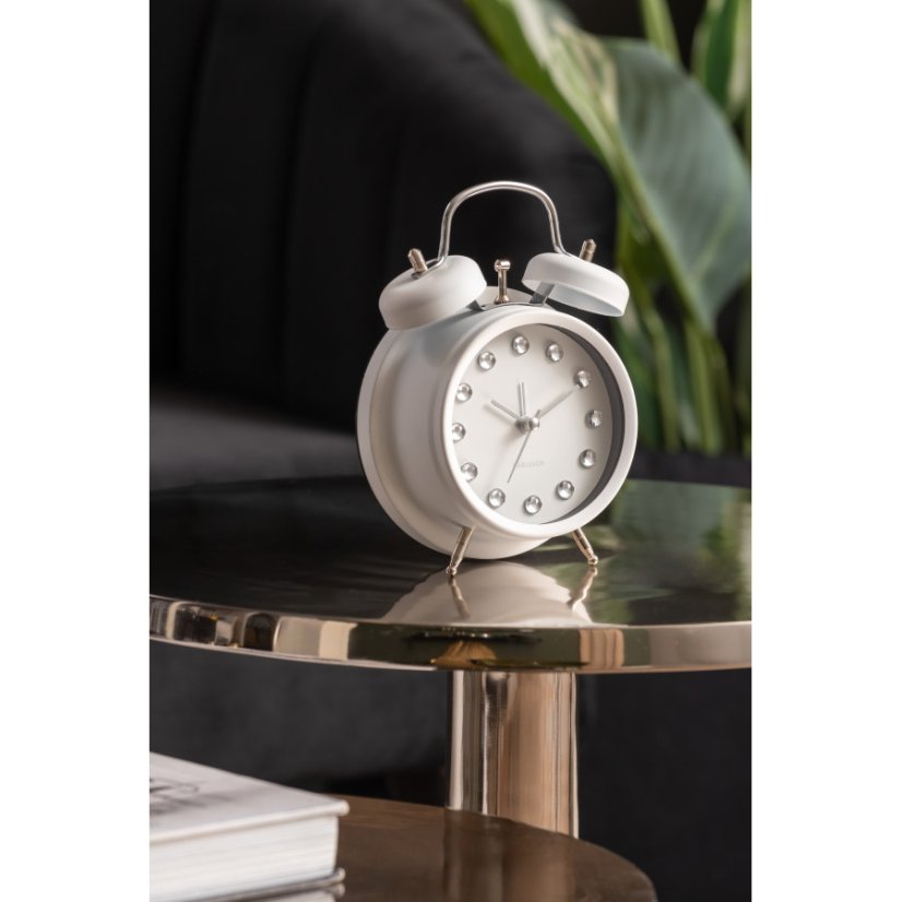 Dizajnový zvoncový budík 6018WH Karlsson 17cm