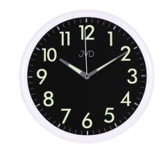 Nástenné hodiny s tichým chodom a luminiscenčnými číslami aj ručičkami JVD HP301.1