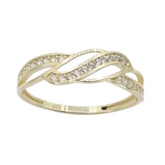 Zlatý prsteň so zirkónmi CDY43W, veľ. 52, 1.25 g (585/1000)