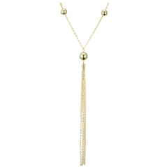 MINET Pozlátený strieborný náhrdelník s retiazkami a guličkami