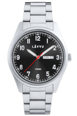 LAVVU Ocelové pánské hodinky FOSEN Dark Grey