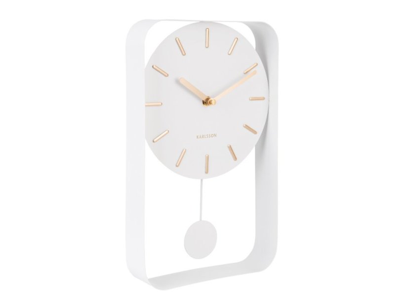 Dizajnové kyvadlové nástenné hodiny 5796WH Karlsson 33cm
