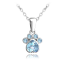 MINET Stříbrný náhrdelník TLAPKA s modrými zirkony