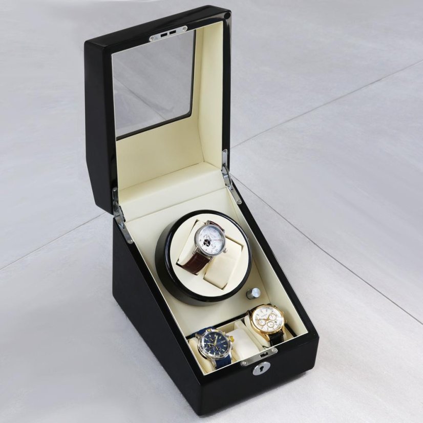 Natahovač 2 ks hodinek s úložným prostorem pro 3 ks - 024 Black wood display (5ks)
