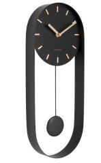Dizajnové kyvadlové nástenné hodiny 5822BK Karlsson 50cm
