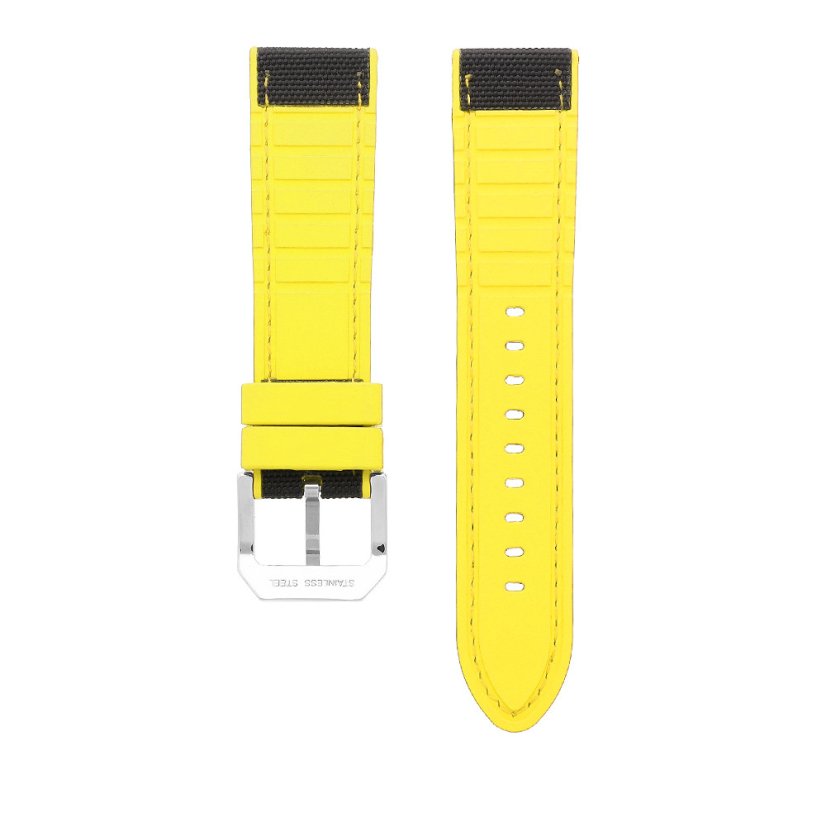 Remienok na hodinky PRIM Cycling 25 RJ.13244 (22 mm) - čiernožltý - RJ.13244.2220.9010.L1