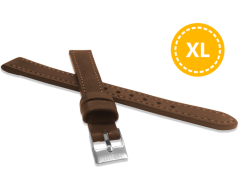 LAVVU XXL Prodloužený prošitý hnědý řemínek SPORT z luxusní kůže Top Grain - 14 XXL