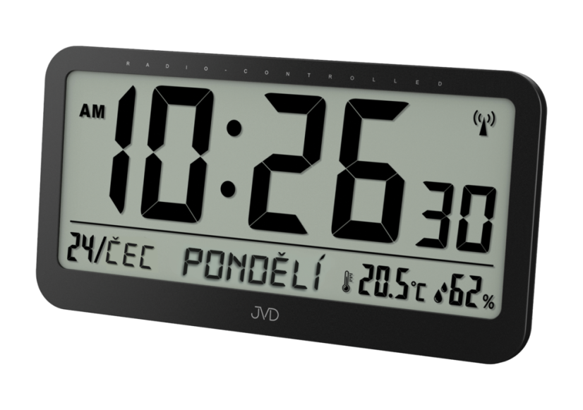 Digitálne rádiom riadené hodiny s českým dňom v týždni JVD RB9359.1 Digitálne rádiom riadené hodiny s českým dňom v týždni JVD RB9359.1