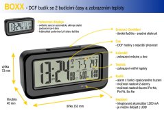 TFA 60.2554.01 - Rádiem řízený digitální budík s automatickým podsvícením  BOXX