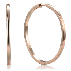 MINET Rose gold strieborné náušnice hranaté kruhy 4 cm