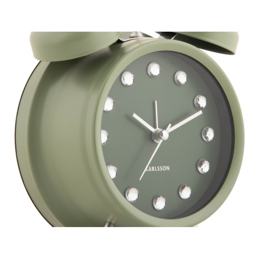Dizajnový zvoncový budík 6018GR Karlsson 17cm
