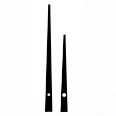Kovové hodinové ručičky B26 (137 mm, 92 mm) - černé - Ručičky hodinové B26 pár černé