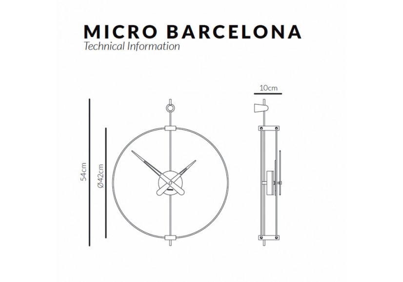 Dizajnové nástenné hodiny Nomon Barcelona Micro T 54cm