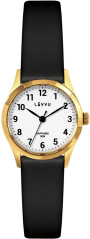 LAVVU Zlato-černé dámské hodinky SKIEN se safírovým sklíčkem