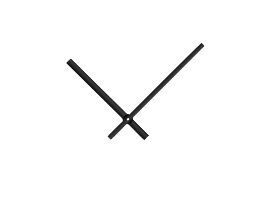 Čierne rovné hliníkové ručičky na hodiny 145 mm | 113 mm