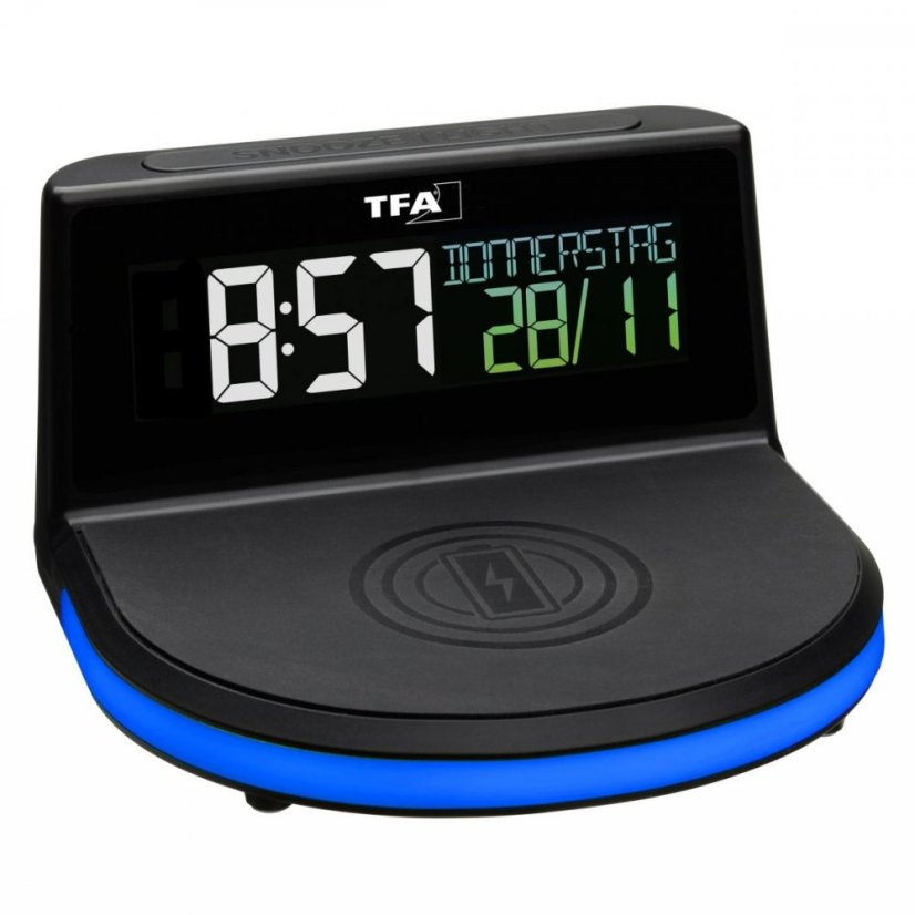 TFA 60.2028.01 - Digitální budík s možností bezdrátového nabíjení CHARGE-IT WIRELESS